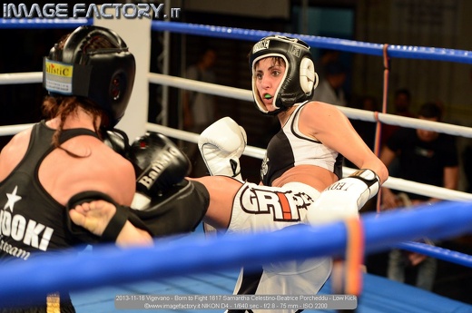 2013-11-16 Vigevano - Born to Fight 1617 Samantha Celestino-Beatrice Porcheddu - Low Kick